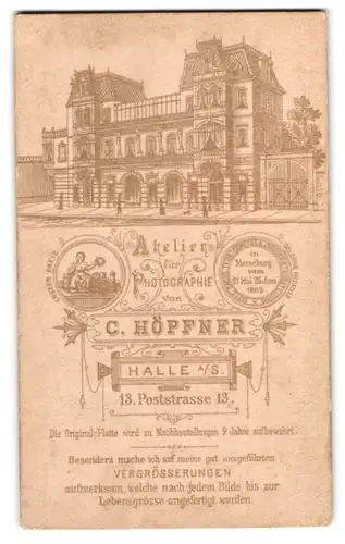 Fotografie C. Höpfner, Halle a. S., Poststr. 13, Ansicht Halle a. S., Blick auf das Ateliersgebäude