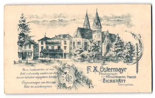 Fotografie F. X. Ostermayr, Eichstätt, Domplatz, Ansicht Eichstätt, Ateliersgebäude nebem dem Dom