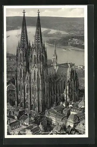 AK Köln a. Rh., Dom, Fliegeraufnahme von Südwesten