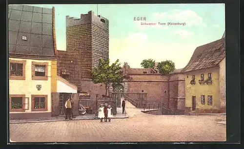 AK Eger, Scharzer Turm, Kaiserburg