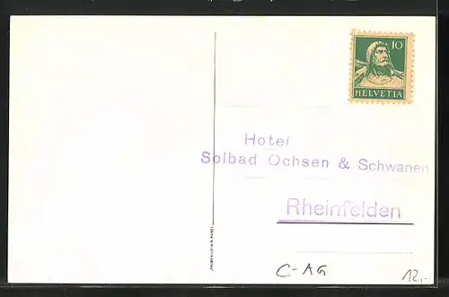 Künstler-AK Rheinfelden, Hotel Solbad Ochsen