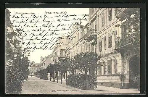 AK Franzensbad, Neuquellstrasse mit Wohnhäusern