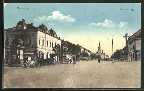 AK Munkacs, Fö-utca, Hauptstrasse