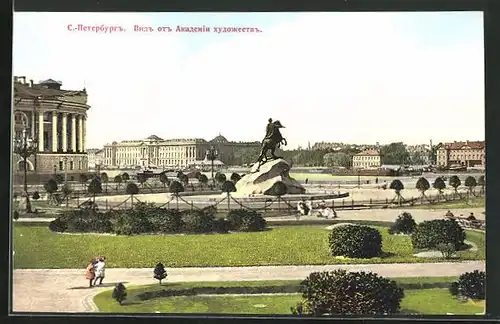 AK St.-Pétersbourg, Vue prise de l`academie des Beaux-arts