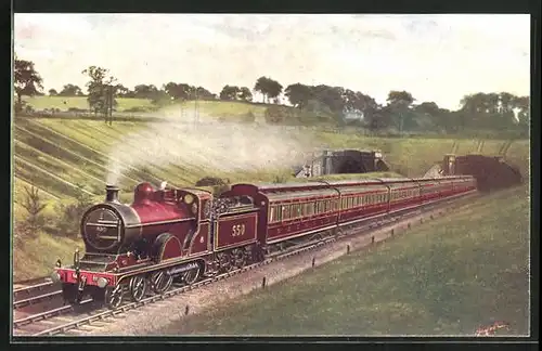 AK Lokomotive No. 550 der Midland Railway, Scotch Corridor Express, Englische Eisenbahn