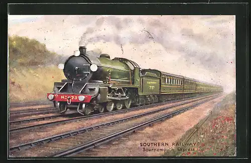 AK Lokomotive No. 737 der Southern Railway, Bournemouth Express, Englische Eisenbahn