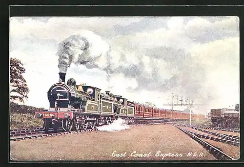 AK Lokomotive 1620 der N. E. R., East Coast Express, englische Eisenbahn