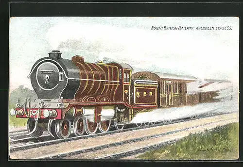 AK Lokomotive der North British Railway, Aberdeen Express, Englische Eisenbahn