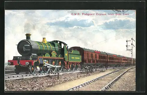 AK Englische Eisenbahn der G. W. R., Fishguard Express, Irish Boat Train