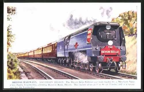 AK British Ralways, The Devon Belle Pullman No 35025, englische Eisenbahn