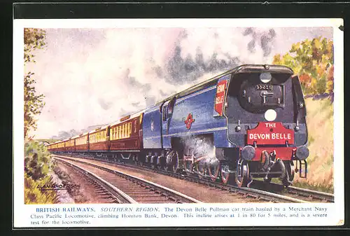 AK British Railways, The Devon Belle Pullman No 35025, englische Eisenbahn