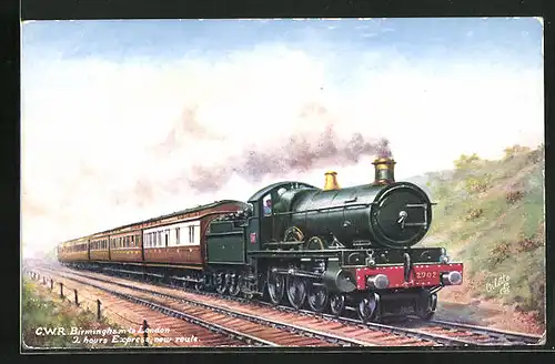 AK Birmingham to London Express, G.W. Rly., englische Eisenbahn