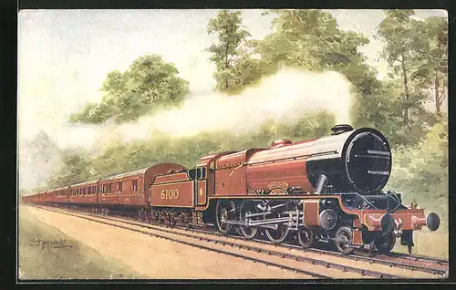Künstler-AK Royal Scot No 6100, L.M.S., englische Eisenbahn