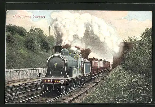 AK Caledonian Express No 733, englische Eisenbahn