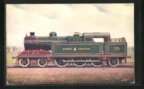 Künstler-AK 4-6-2 Tank Engine No. 165, Great Central Railway, englische Eisenbahn