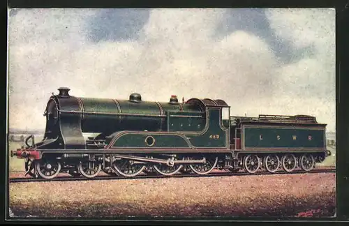 Künstler-AK London and South Western Railway, 4-6-0 Express Engine No. 443, englische Eisenbahn