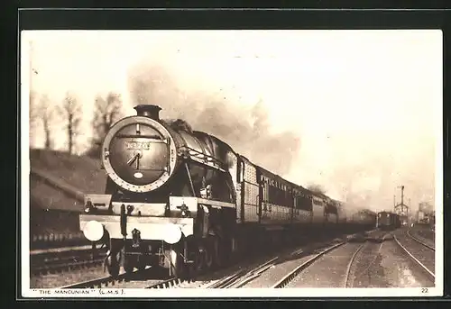 AK The Mancunian, L.M.S., englische Eisenbahn