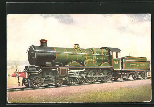 Künstler-AK G. W. R. 4-6-0 No. 4073 Caephilly Castle, englische Eisenbahn