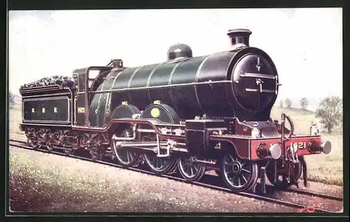 Künstler-AK Great Nothern Railway No. 1421 4-4-2 Express Engine, englische Eisenbahn