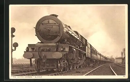 AK The Ulster Express, London to Heysham, englische Eisenbahn