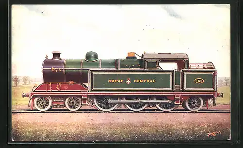Künstler-AK Great Central Railway, Tank Engine No. 165, englische Eisenbahn