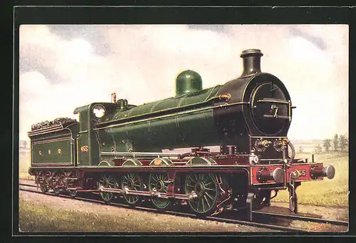 Künstler-AK G.N.Ry. Goods Engine No. 455, englische Eisenbahn