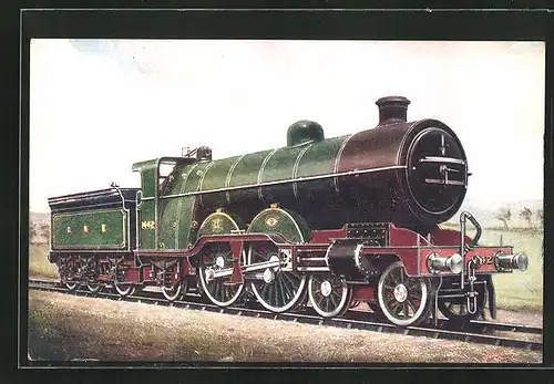 Künstler-AK G.N.Ry. No. 1442, Lokomotive der englischen Eisenbahn
