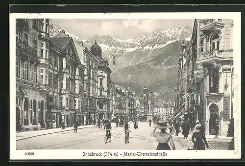 AK Innsbruck, Blick in die Maria-Theresienstrasse