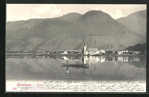 AK Walchsee, Blick auf Ort vom See