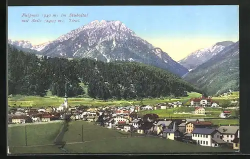 AK Fulpmes, Blick auf Ort und Saile