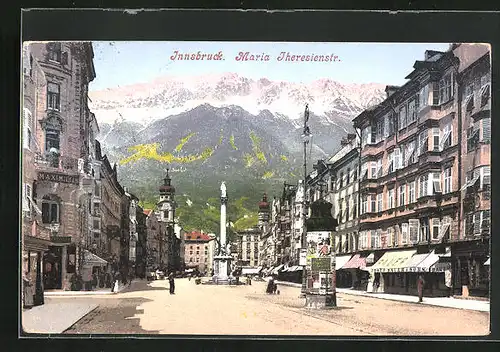 AK Innsbruck, Blick in die Maria - Theresienstrasse