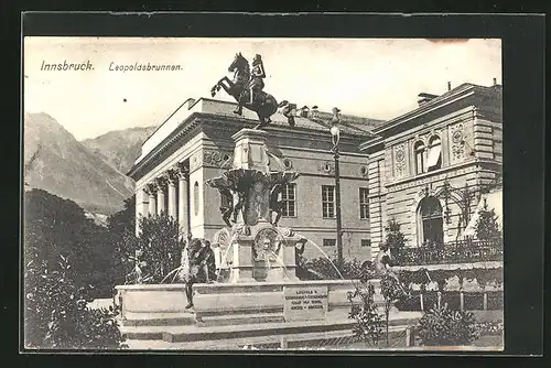 AK Innsbruck, Blick auf Leopoldsbrunnen