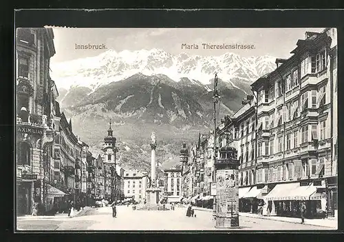 AK Innsbruck, Maria - Theresienstrasse mit Nordkette