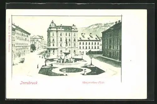 AK Innsbruck, Margarethen-Platz mit Denkmal