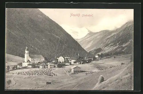 AK Neustift /Stubaital, Teilansicht mit Kirche