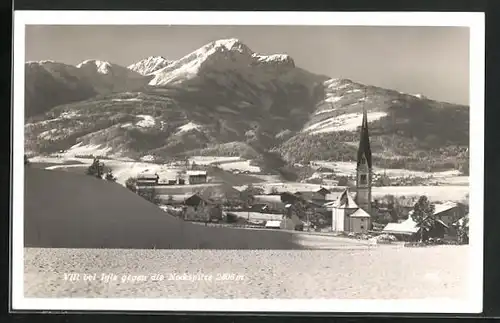 AK Vill bei Igls, Teilansicht mit Kirche gegen die Nockspitze