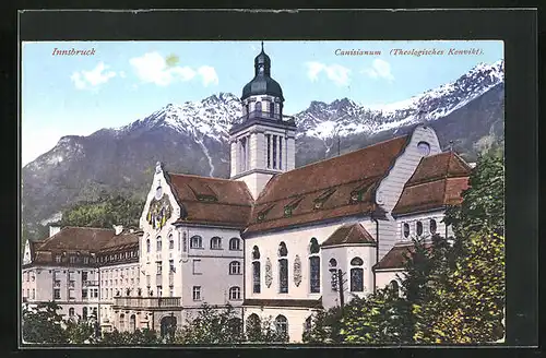 AK Innsbruck, Canisianum mit Bergpanorama
