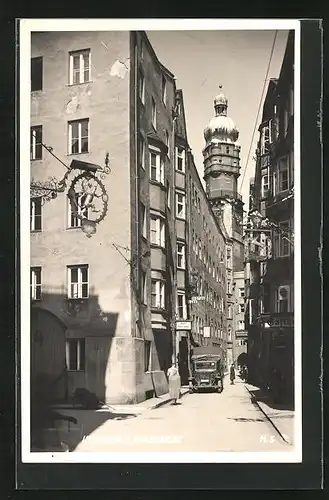 AK Innsbruck, Seilergasse mit Turm