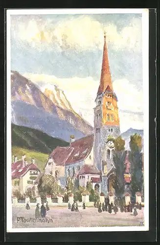 Künstler-AK Innsbruck, Evang. Christuskirche