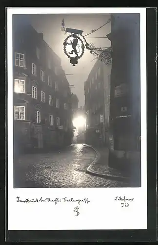 AK Innsbruck, Seilergasse bei Nacht