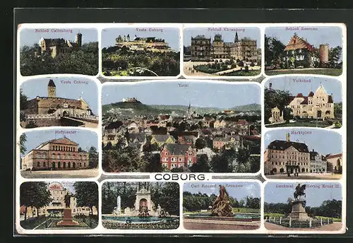 AK Coburg, Schloss Callenberg, Hoftheater, Volksbad