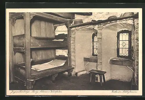 AK Altena /Westfalen, Jugendherberge Burg, Ecke im Schlafraum