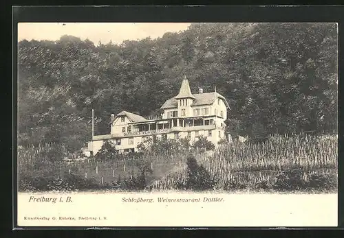 AK Freiburg i. B., Weinrestaurant Dattler auf dem Schlossberg