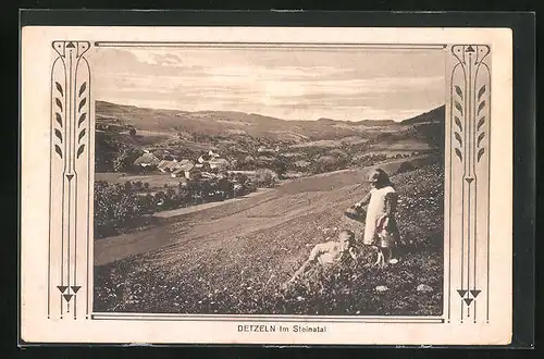 AK Detzeln, Im Steinatal mit Kinderpaar