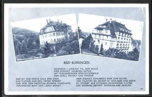 AK Bad-Kissingen, Rhönsanatorium Haus I & Haus II