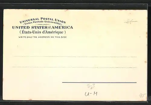 AK USA, Briefmarken und Landeswappen