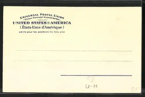 AK USA, Briefmarken und Landeswappen