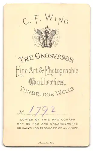 Fotografie Chas. F. Wing, Tunbridge Wells, Portrait junge Dame mit Kragenbrosche