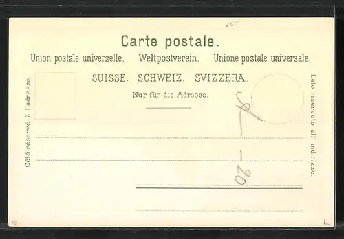 Lithographie Luzern, Totalansicht und Schweizerhofquai