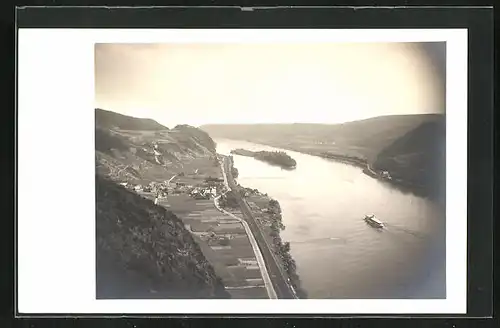 Foto-AK Niederhammerstein /Rhein, Blick von der Hütte nähe Gasthof Annahof